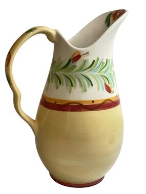 Gail Pittman Southern Living At Home Siena Hand Painted Pitcher Jug 11.5”